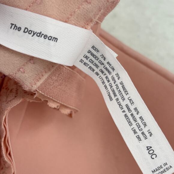 Auden The Daydream Bra Size 40C Blush Pink Demi Underwire Lined Convertible - Picture 8 of 11